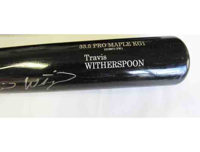Black Baseball Bat, Game-used, Signed by Travis Witherspoon #1210071-TW1