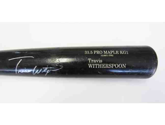 Black Baseball Bat, Game-used, Signed by Travis Witherspoon #1210071-TW2
