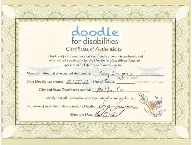 Doodle by Greg Louganis 4-Time Olympic Gold Medalist & World Champion Diver