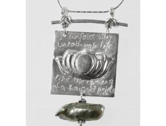 The Barber's Daughters: Ha Lotus Pendant with Blue Freshwater Pearl