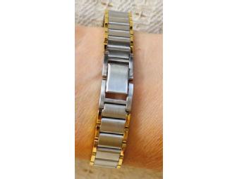 Blue Cliff Monastery: Gold and silver 'It's Now' Womens watch