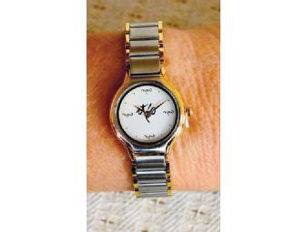 Blue Cliff Monastery: Gold and silver 'It's Now' Womens watch