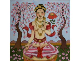 Lasha Mutual: Print 'White Tara with Pink Flowers'
