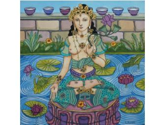 Lasha Mutual: Print 'White Tara with Purple Lotuses'