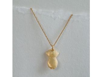 Jizo & Chibi: Gold 'Noble Jizo' with Pearl Necklace