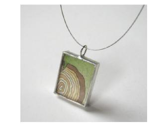 Amy Rubin Flett: Hand-painted 'Wood Tree Rings' Necklace