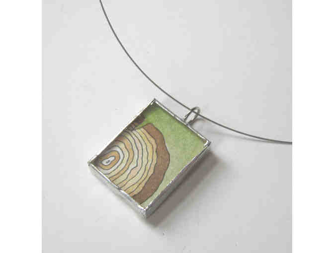 Amy Rubin Flett: Hand-painted 'Wood Tree Rings' Necklace