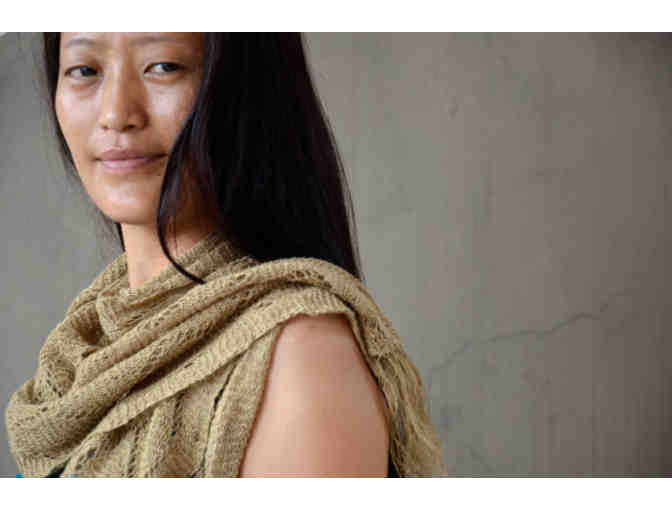 The Yakery: Hand-knitted Organic Linen Long Scarf