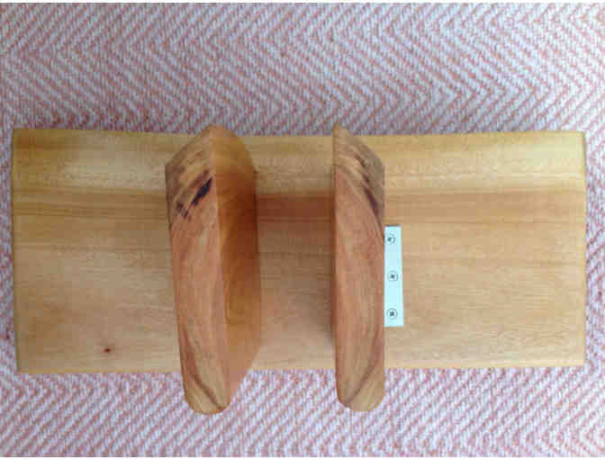 Polestar: Repurposed Avocado & Hinoki Cypress Meditation Bench with Folding Legs