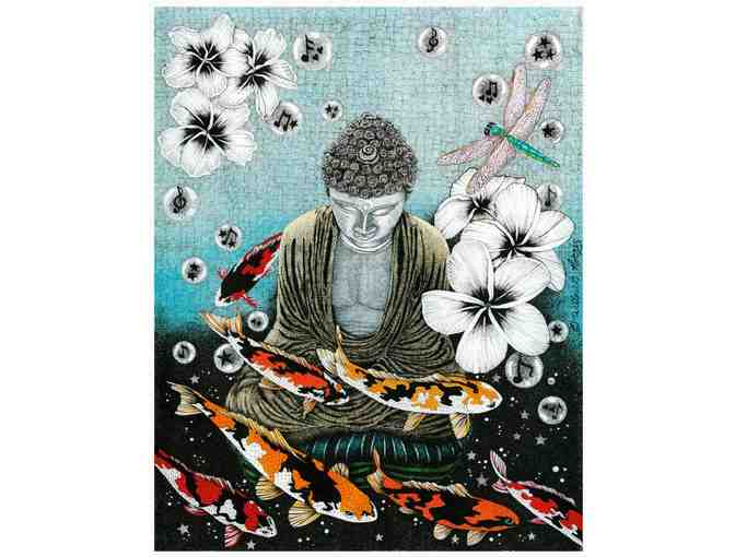 Willow Norris: 'Dragonfly Dream V: Peace and Prosperity at the Fish Pond' Print