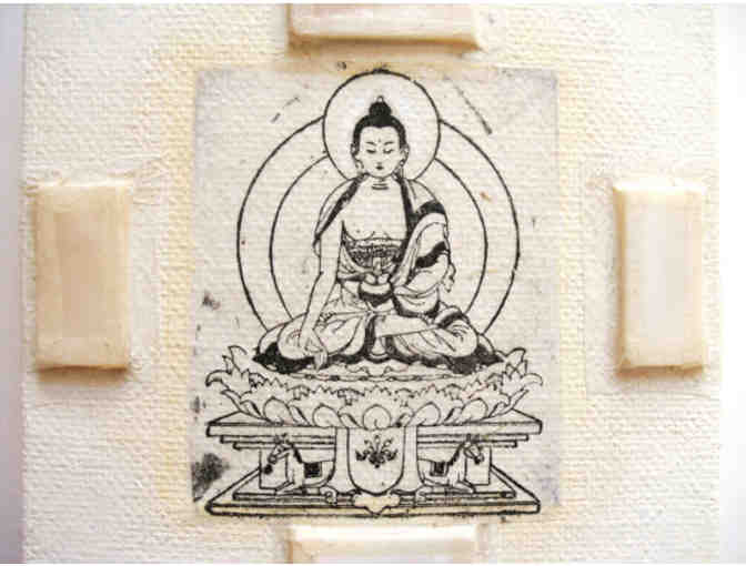 Ganeshas Rat: 'White Buddha with Mother of Pearl' Original