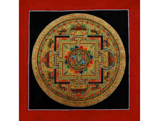 Nanjandu: Original Handpainted 'Round Mandala 184', Nepal