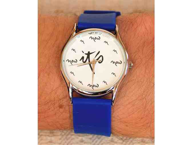 Blue Cliff Monastery: Thich Nhat Hanh-inspired 'It's Now' Watch with Blue Jelly Strap