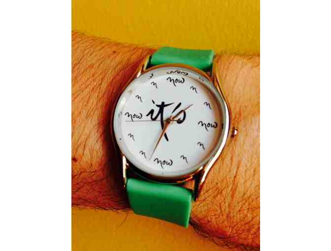Blue Cliff Monastery: Thich Nhat Hanh-inspired 'It's Now' Watch with Green Jelly Strap