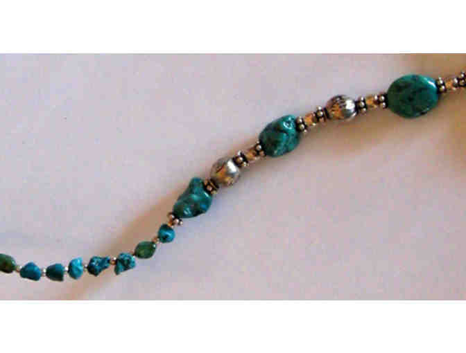 Himalayan Traders: Tibetan Turquoise with Sterling Silver 'Goddess Necklace'