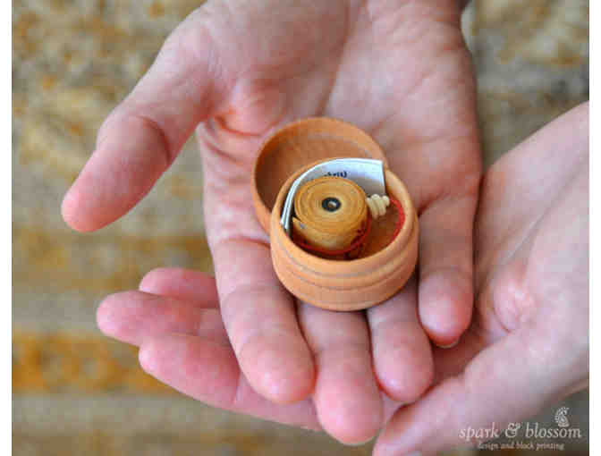 Spark and Blossom: Bidder's Choice of Miniature Handmade Mantra Scroll