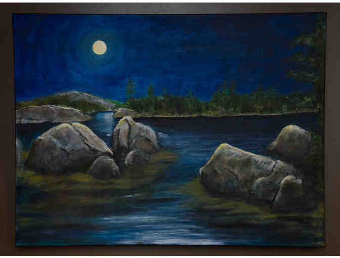 Sharon Davis Munson: 'Moon Over Rogue's Roost' Original Acrylic Painting