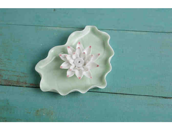 Poarttery: Handmade Heart-Shaped Ceramic Lotus Incense Holder