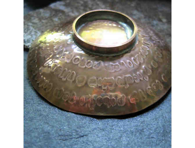 Mary Jane Dodd: 'Morning Mantra' Warm Copper Offering Bowl with Small Mat