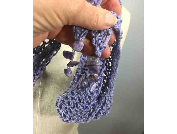 On Slender Threads: Lilac Bamboo 'Mindfulness Mantle' with Charoite Beads