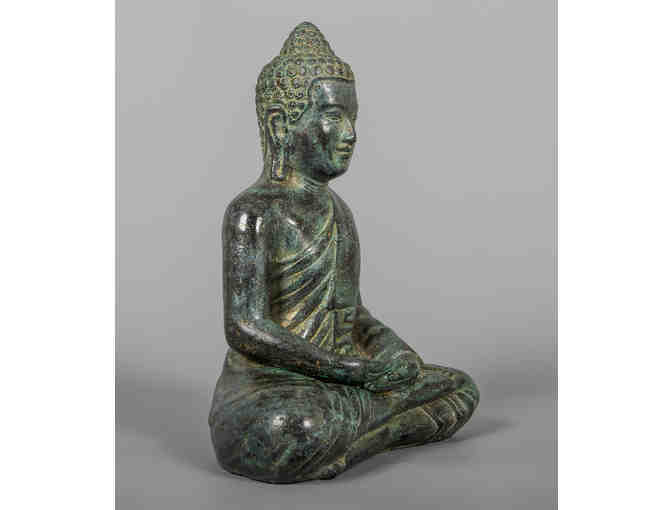 HD Asian Art: Cambodian Bronze 'Serene Buddha' Statue