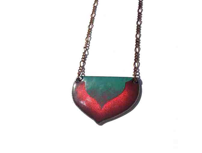 Aflame Creations: 'Temple Petal' Necklace in Shimmering Red & Teal