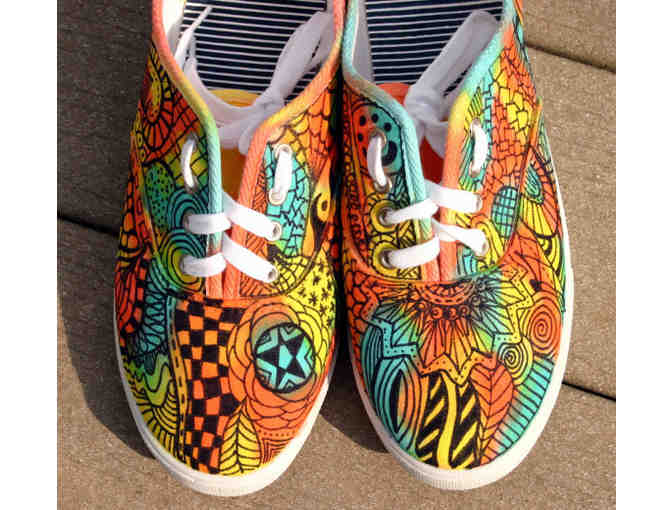 ArtworkEclectics: One Pair of Zentangle Custom Designed Sneakers