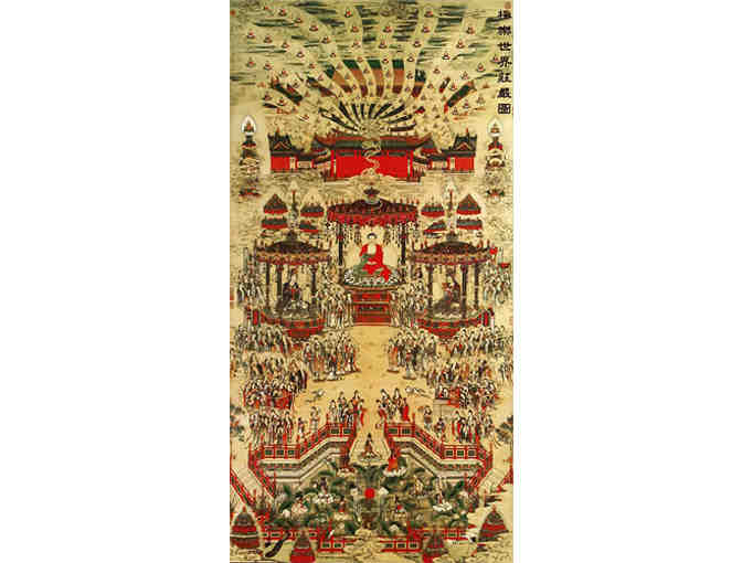 Oriental Outpost: 'Buddhist Paradise' Altar Print Wall Scroll