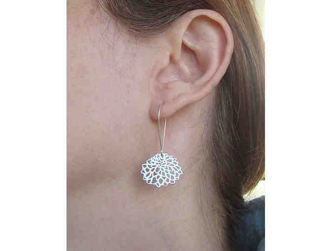 Fuchsia Bloom Studio: 'Chrysanthemum' Sterling Silver Metalwork Earrings