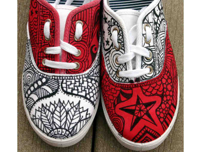 ArtworksEclectic: One Pair of Zentangle Custom Designed Sneakers - Photo 3