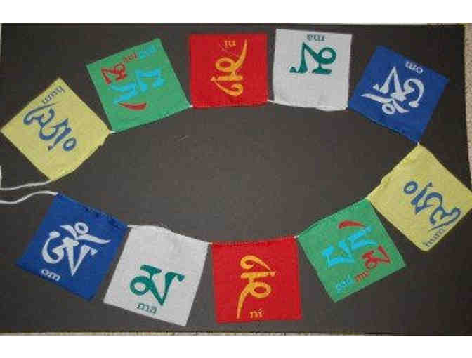 Hands of Tibet: Om Mani Padme Hum Prayer Flags (Five Rolls)