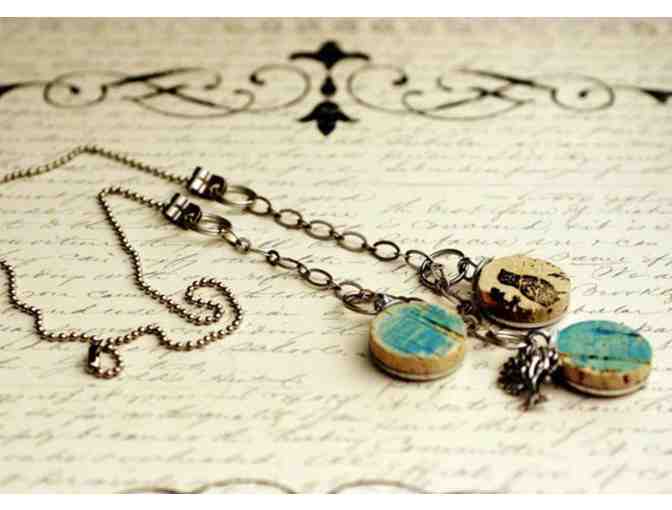 uncorked: Upcycled Silver & Wine Cork 'Bluebirds' Necklace