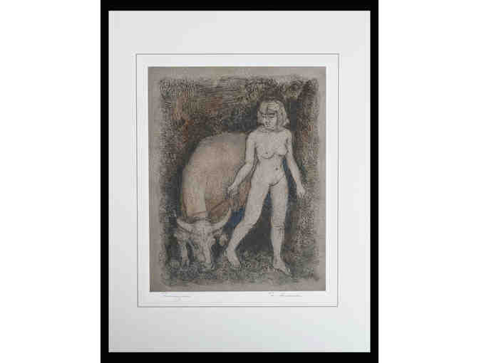 Michael Earl Anderson: Signed Print from the 'Mindful Ox' Drawing Series