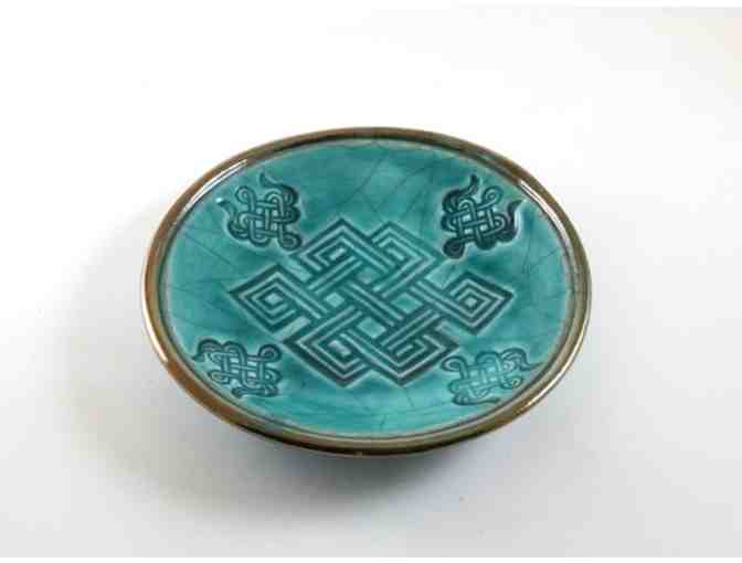 De Baun Fine Ceramics: Handmade Ceramic Offering Bowl with Endless Knot Motif