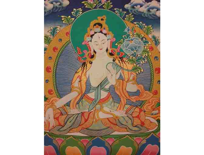 Shakya Handicrafts: Original 'White Tara' Thangka Painting