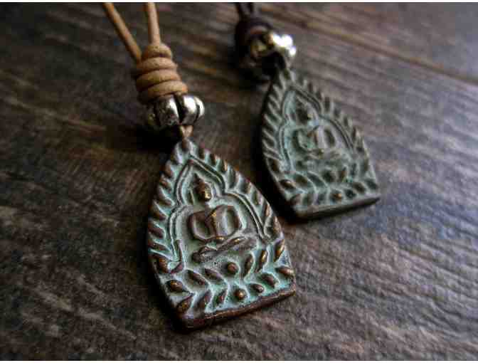 OneTribeJewelry: Men's Leather Buddha Pendant Necklace