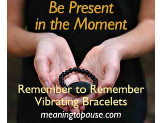 meaning to pause: Be Mindful Now Vibrating 'Pause' Bracelet in Peachwood Mahogany