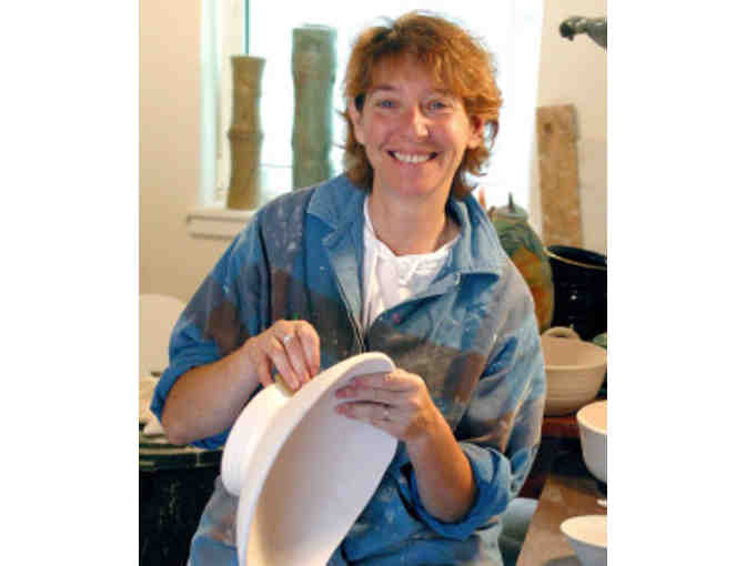 Mindy Moore: 'Duet' Raku-Fired Stoneware Vases with Crackle Glaze