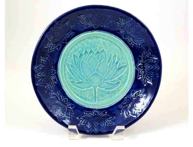 De Baun Fine Ceramics:  Handmade Ceramic Lotus Bowl in Blues