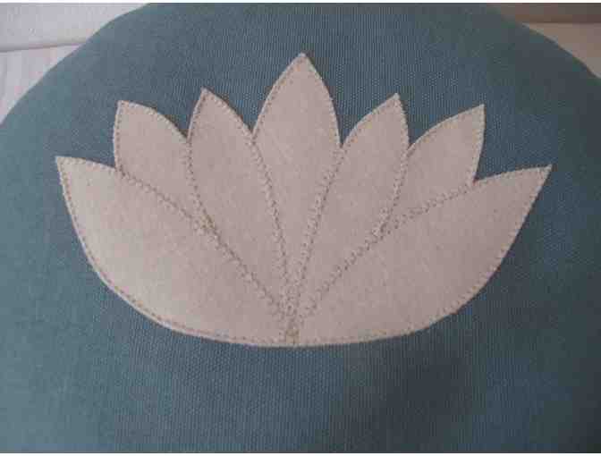 MinaFabric: Meditation Cushion with Embroidered Lotus Blossom