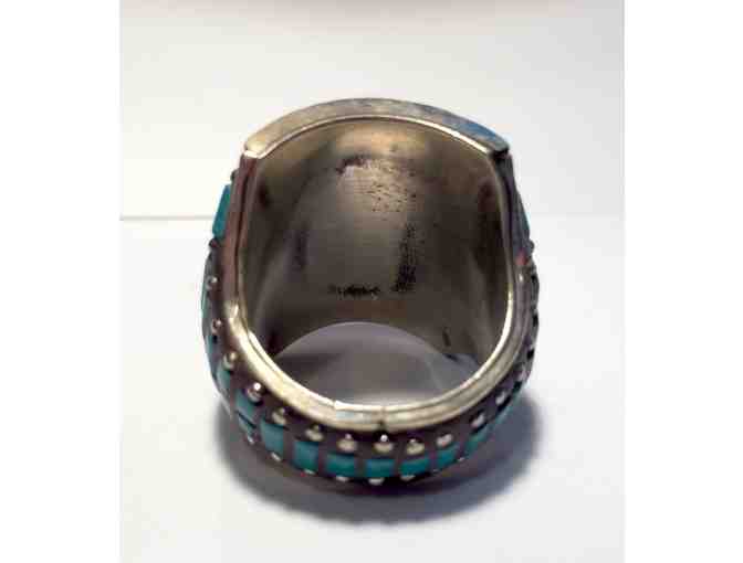 Himalayan Traders: Traditional Tibetan Silver, Turquoise & Coral Ring