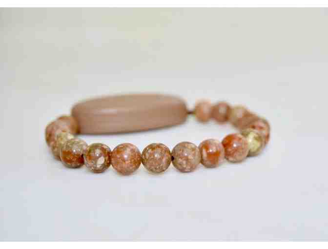 meaning to pause: Vibrating 'Pause' Bracelet in Autumn Jasper Natural Stone