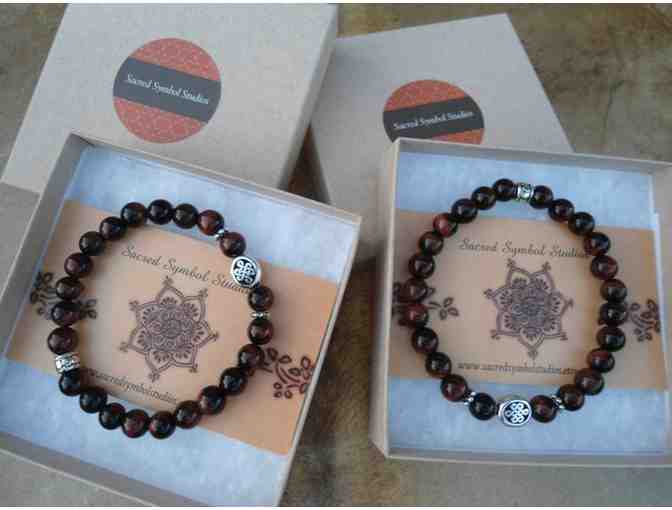 Sacred Symbol Studios: Matching Couples Bracelets in Red Tigers Eye