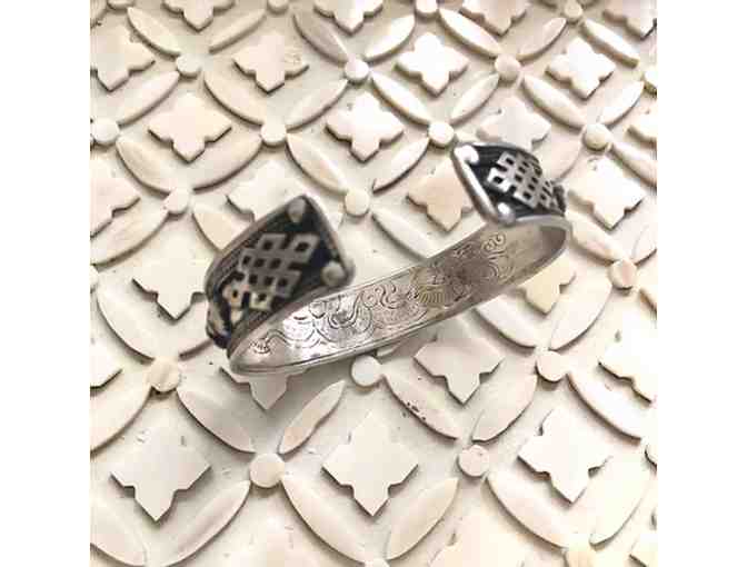 BreatheDeepDesigns: Om Mani Padme Hum Silver Plated Cuff