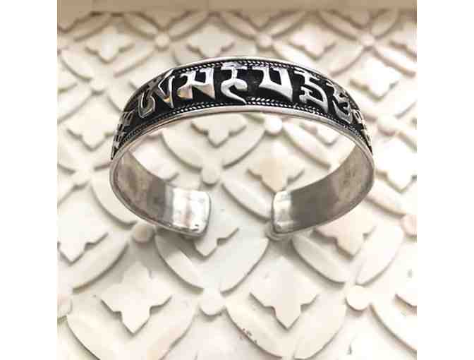 BreatheDeepDesigns: Om Mani Padme Hum Silver Plated Cuff