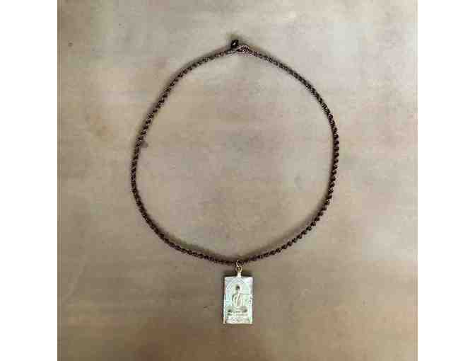 BreatheDeepDesigns: Patina Blue Buddha Necklace
