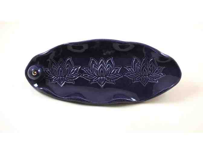 De Baun Fine Ceramics: Handmade Lotus Incense Burner and Candle Holder