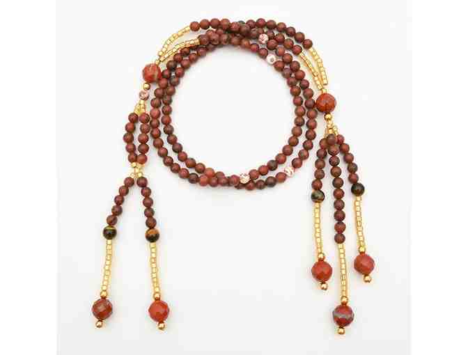 Lotus Lion Designs: Red Sesame and Crazy Lace Jasper Nichiren Juzu Prayer Beads
