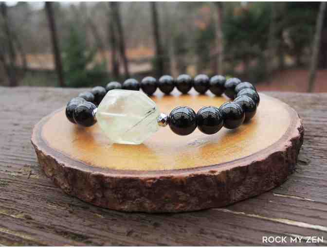 Rock My Zen: Empath Protection Bracelet with Prehnite and Black Tourmaline