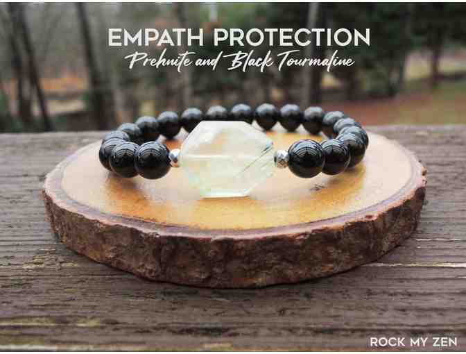 Rock My Zen: Empath Protection Bracelet with Prehnite and Black Tourmaline